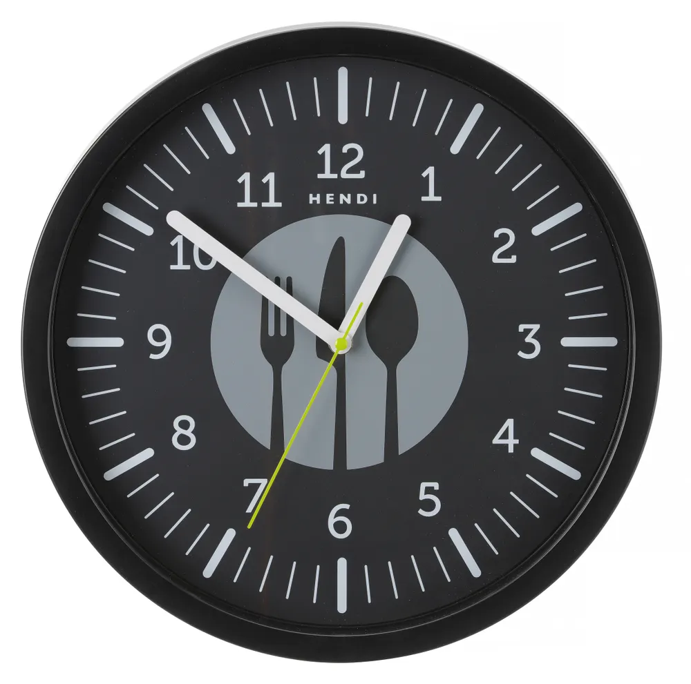 Wall clock, HENDI, designed by Robert Bronwasser, Black, ⌀356x(H)45mm