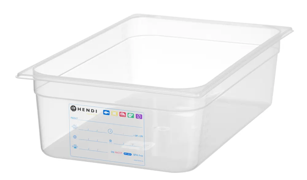 Container GN 1/1 HACCP, HENDI, GN 1/1, 21L, Transparent, 530x325x(H)150mm